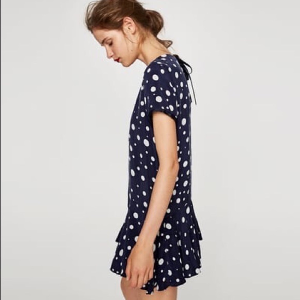 Zara | Polkadot navy dress - Picture 6 of 11